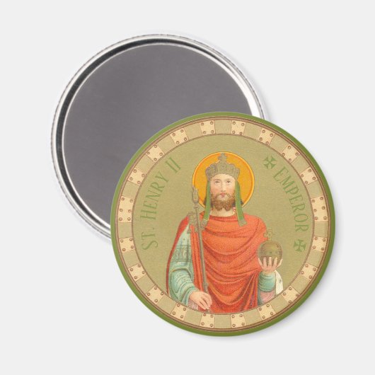 St. Henry II, keizer (BBS 10) Round Magneet (Voorkant / Achterkant)