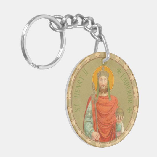 St. Henry II, keizer (BBS 10) Round Sleutelhanger (Voorkant Links)