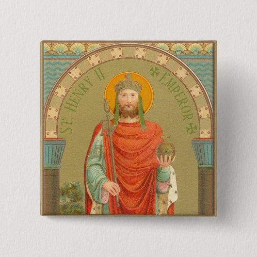 St. Henry II, keizer (BBS 10) Square Vierkante Button 5,1 Cm (Voorkant)