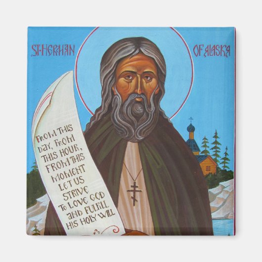 St Herman van Alaska Orthodox Icoon Magnet (Voorkant)