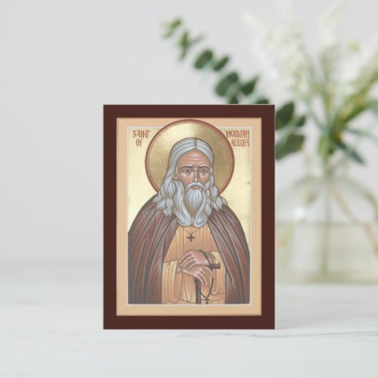 St. Herman van de Alaska Prayer Card Briefkaart (Staand voorkant)