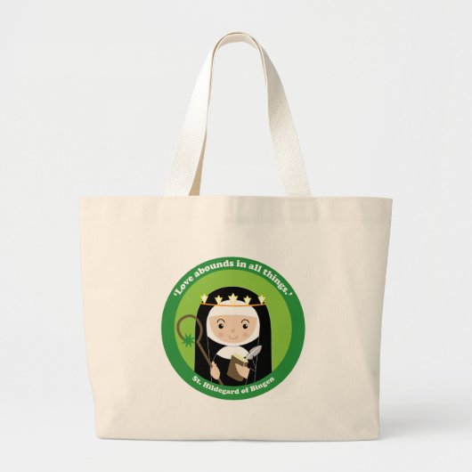 St. Hildegard Grote Tote Bag (Voorkant)
