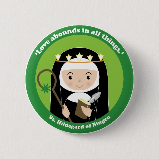 St. Hildegard Ronde Button 5,7 Cm (Voorkant)