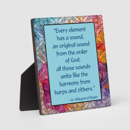 St Hildegard van Bingen Quote Plaque w/Easel Fotoplaat (Voorkant)
