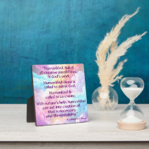 St Hildegard van Bingen Quote Plaque w/Easel