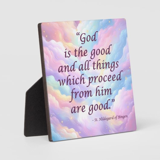 St Hildegard van Bingen Quote Plaque w/Easel Fotoplaat (Voorkant)