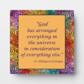 St Hildegard van Bingen Quote Plaque w/Easel Fotoplaat (Voorkant)