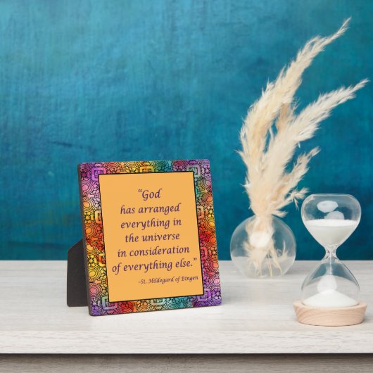 St Hildegard van Bingen Quote Plaque w/Easel Fotoplaat (Insitu)