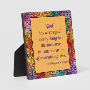 St Hildegard van Bingen Quote Plaque w/Easel Fotoplaat