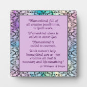 St Hildegard van Bingen Quote Plaque w/Easel Fotoplaat (Voorkant)
