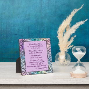 St Hildegard van Bingen Quote Plaque w/Easel Fotoplaat