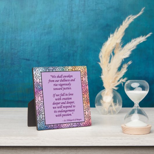 St Hildegard van Bingen Quote Plaque w/Easel Fotoplaat (Insitu)