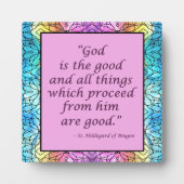 St Hildegard van Bingen Quote Plaque w/Easel Fotoplaat (Voorkant)