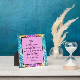 St Hildegard van Bingen Quote Plaque w/Easel Fotoplaat