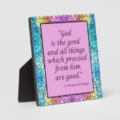St Hildegard van Bingen Quote Plaque w/Easel Fotoplaat (Voorkant)