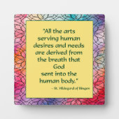 St Hildegard van Bingen Quote Plaque w/Easel Fotoplaat (Voorkant)