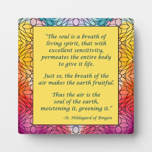 St Hildegard van Bingen Quote Plaque w/Easel Fotoplaat (Voorkant)