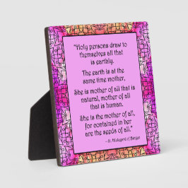 St Hildegard van Bingen Quote Plaque w/Easel Fotoplaat