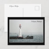 St Ignace Lighthouse in the Bay Briefkaart (Voorkant / Achterkant)