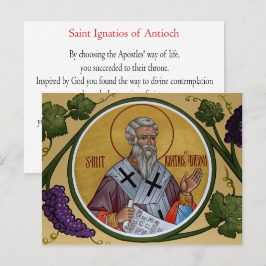 St. Ignatios of Antioch Prayer Card Briefkaart (Voorkant / Achterkant)