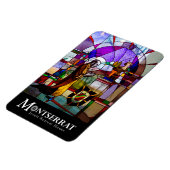 St. Ignatius Glas in lood met Montserrat Logo Magneet (Linkerzijde)
