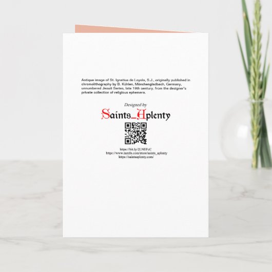 St. Ignatius Loyola (BK 050) Blanco groet/Nota Kaart (Achterkant)