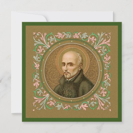 St. Ignatius Loyola (BK 050) Blank vierkant groet (Voorkant)