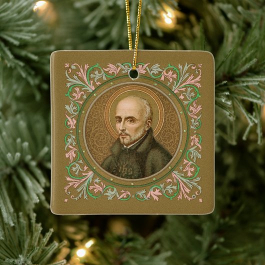 St. Ignatius Loyola (BK 050; Motto) Keramisch Ornament (Boom)