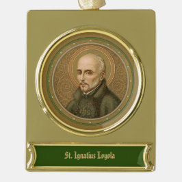 St. Ignatius Loyola (BK 050) Verguld Banner Ornament