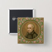 St. Ignatius Loyola (BK 050) Vierkante Button 5,1 Cm (Voorkant /achterkant)