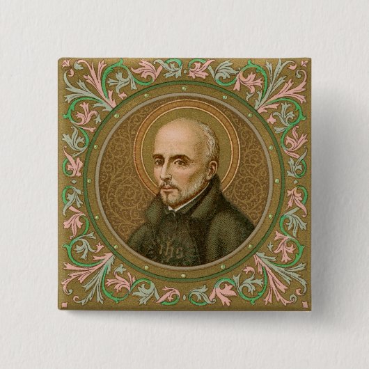 St. Ignatius Loyola (BK 050) Vierkante Button 5,1 Cm (Voorkant)