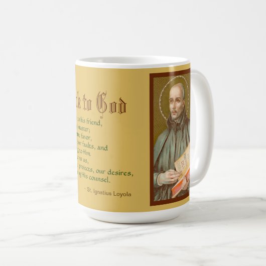 St. Ignatius Loyola (JM 27; Citaat) Coffee Mok (Voorkant rechts)