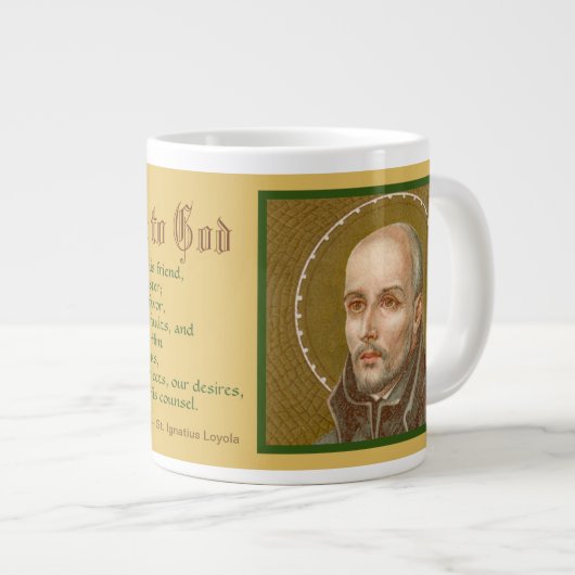 St Ignatius Loyola (JM 27; Citaat) Giant Coffee Mo Grote Koffiekop (Voorkant rechts)