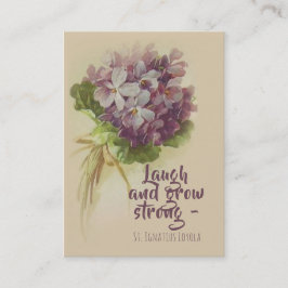 St. Ignatius Loyola Quote met Flowers Heilige Kaar Visitekaartje