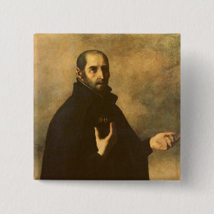 St.Ignatius Loyola Vierkante Button 5,1 Cm