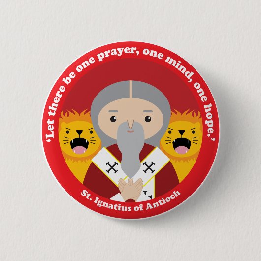 St. Ignatius van Antioch Ronde Button 5,7 Cm (Voorkant)