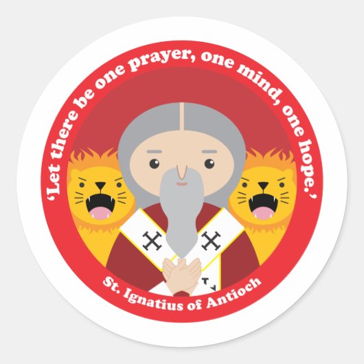 St. Ignatius van Antioch Ronde Sticker (Voorkant)