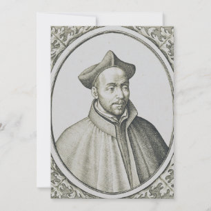 St. Ignatius van Loyola Gravure Antieke Kunst Feestdagenkaart