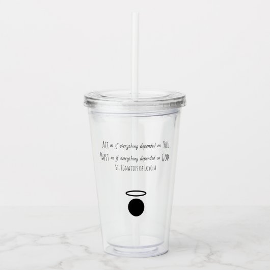 St. Ignatius van Loyola Quote Tumbler Acryl Drinkbeker (Voorkant)