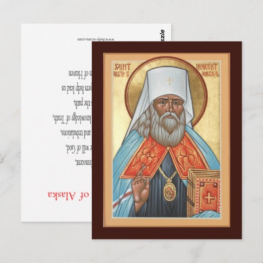St. Innocent of Alaska Prayer Card Briefkaart (Voorkant / Achterkant)