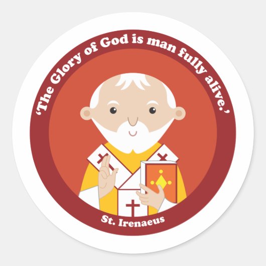 St. Irenaeus Ronde Sticker (Voorkant)