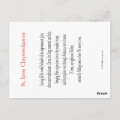 St. Irene Chrysovolantou Prayer Card Briefkaart (Achterkant)