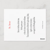 St. Irene Prayer-kaart Briefkaart (Achterkant)