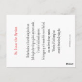 St. Isaac de Syrische gebedskaart Briefkaart (Achterkant)