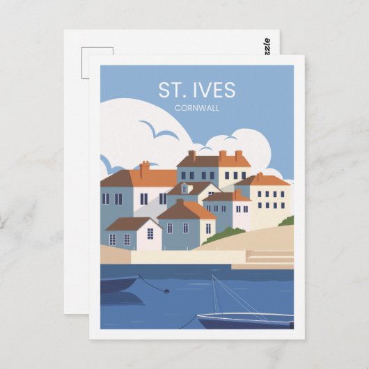 St Ives Cornwall Beroemde Reisplaats Illustratie Briefkaart (Voorkant / Achterkant)