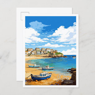 St Ives Cornwall Engeland Reizen illustratie Briefkaart