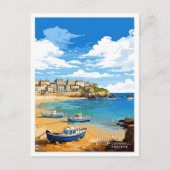 St Ives Cornwall Engeland Reizen illustratie Briefkaart (Voorkant)