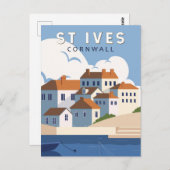 St. Ives Cornwall England Retro Travel Art  Briefkaart (Voorkant / Achterkant)