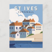 St. Ives Cornwall England Retro Travel Art  Briefkaart (Voorkant)