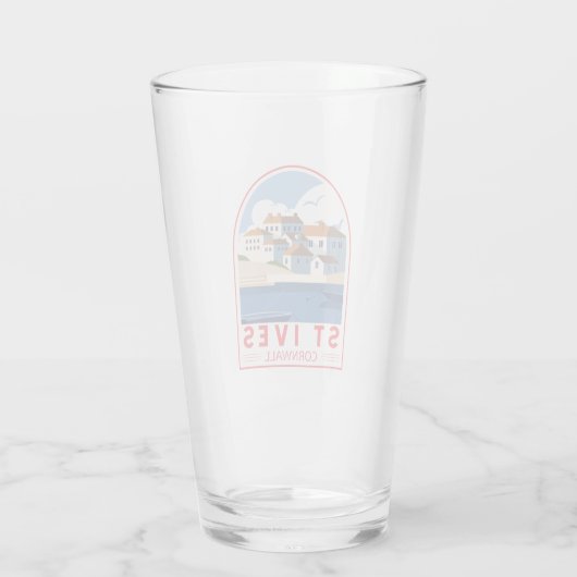 St. Ives Cornwall England Retro Travel Art  Glas (Achterkant)